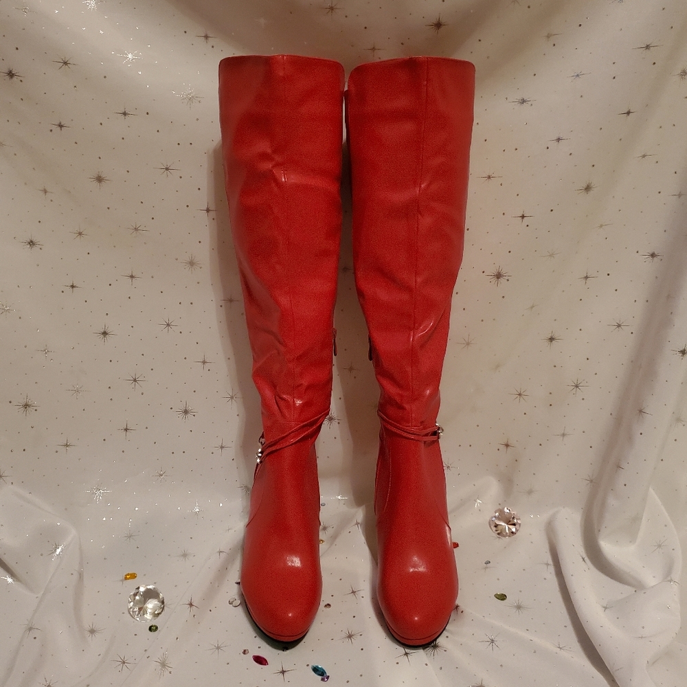 Spunky Red Stiletto Boots